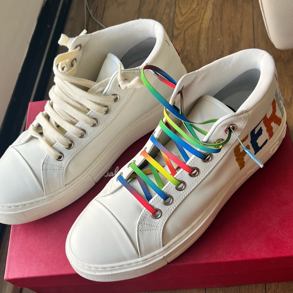 Ferragamo Mid Cut Sneaker - Multicolor
